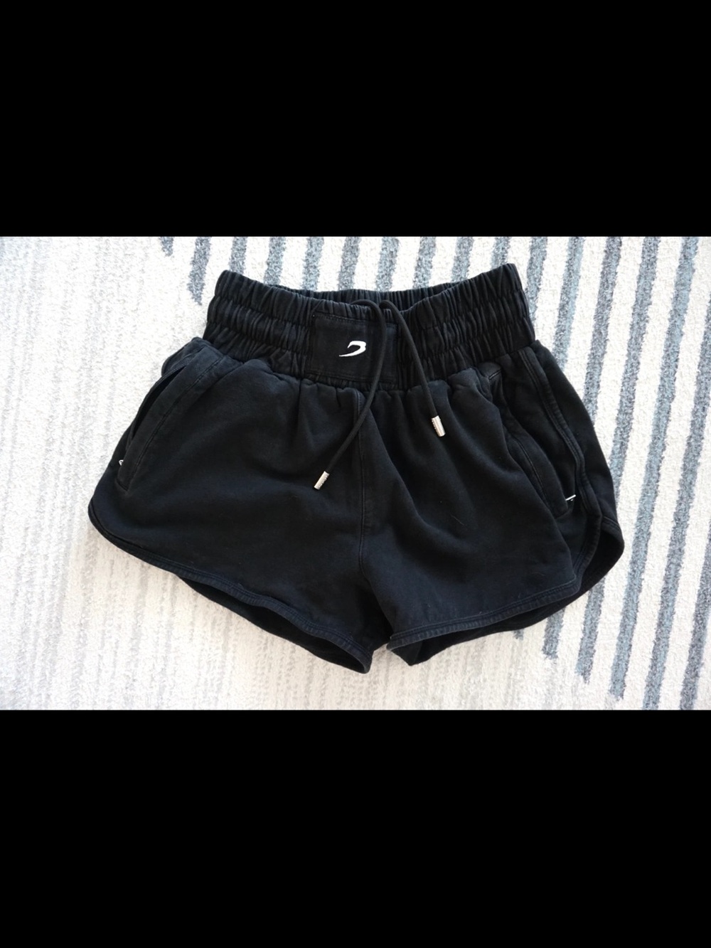 Boxraw Womens Sweat Shorts Thick-Knit Zip Boxing Drawstring Black Medium